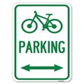 Signmission Bicycle Parking W/ Bidirectional Arrow Heavy-Gauge Alum Rust Proof Parking, 18" x 24", A-1824-24314 A-1824-24314
